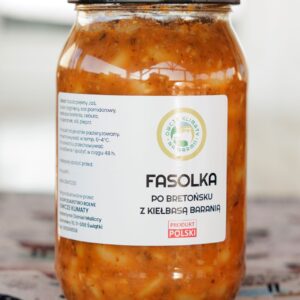 Fasolka po bretońsku z kiełbasą baranią